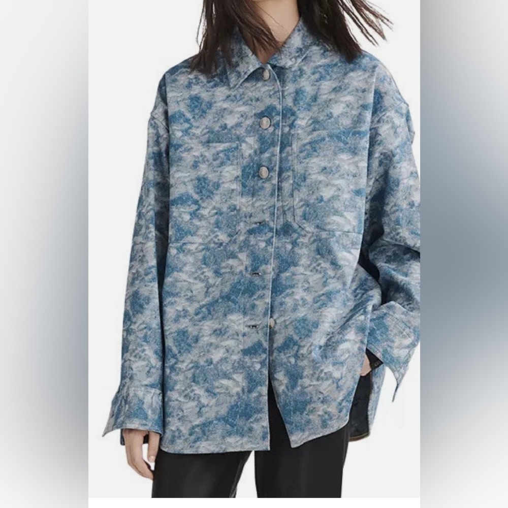 Rag & Bone Jacquard Denim Sid Cotton Shirt . Medium. Like New